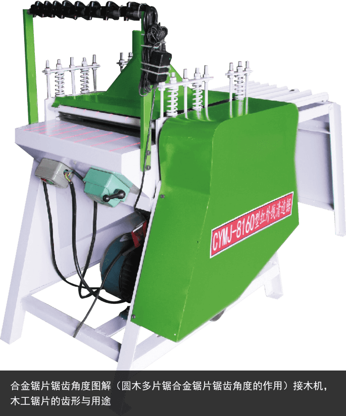 合金鋸片鋸齒角度圖解（圓木多片鋸合金鋸片鋸齒角度的作用）接木機(jī)，木工鋸片的齒形與用途