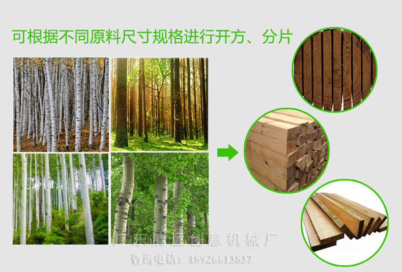 圓木多片鋸可根據(jù)不同原料尺寸規(guī)格進(jìn)行開(kāi)方、分片